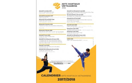 CALENDRIER FÉDÉRAL AMV 2017/2018